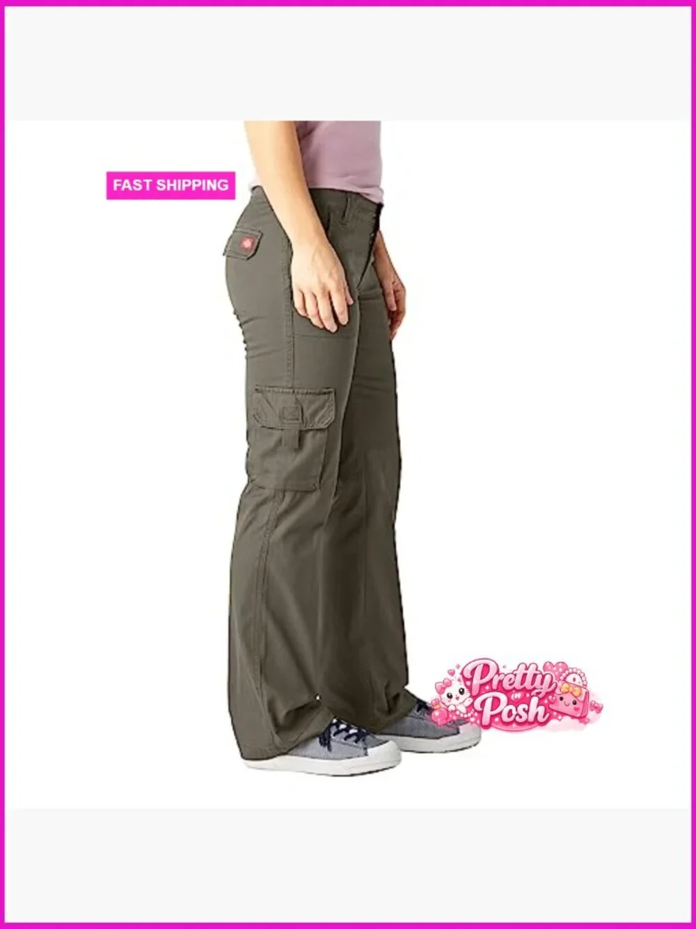 Relaxed Fit Cargo Pants with 100% Cotton Twill